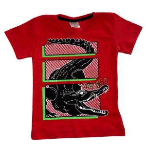 Camiseta Verão Infantil Masculina Jacaré - Vermelho
