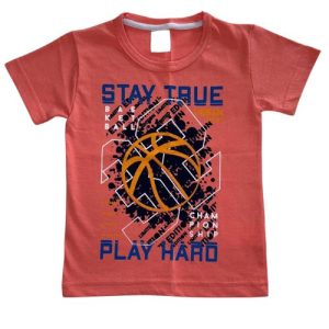 Camiseta Verão Infantil Masculina Stay True - Salmão